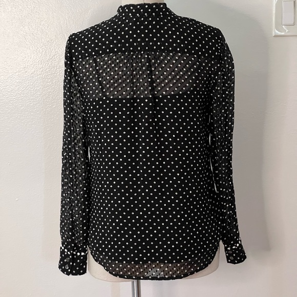 JCrew Swiss Dot Silk Button Down Blouse with Detachable Camisole - Picture 2 of 7